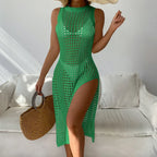 Chic Round Neck Sleeveless Cover Up