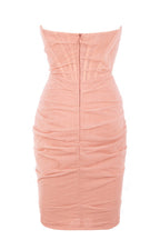 Chic Ruched Strapless Mini Corset Cocktail Party Dress - Pink