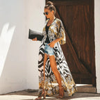 Chiffon Leopard Print Kimono Boho Bikini Cover Up