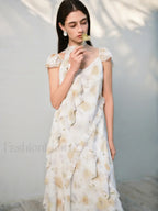 Chiffon Strappy Fly Floral Dress