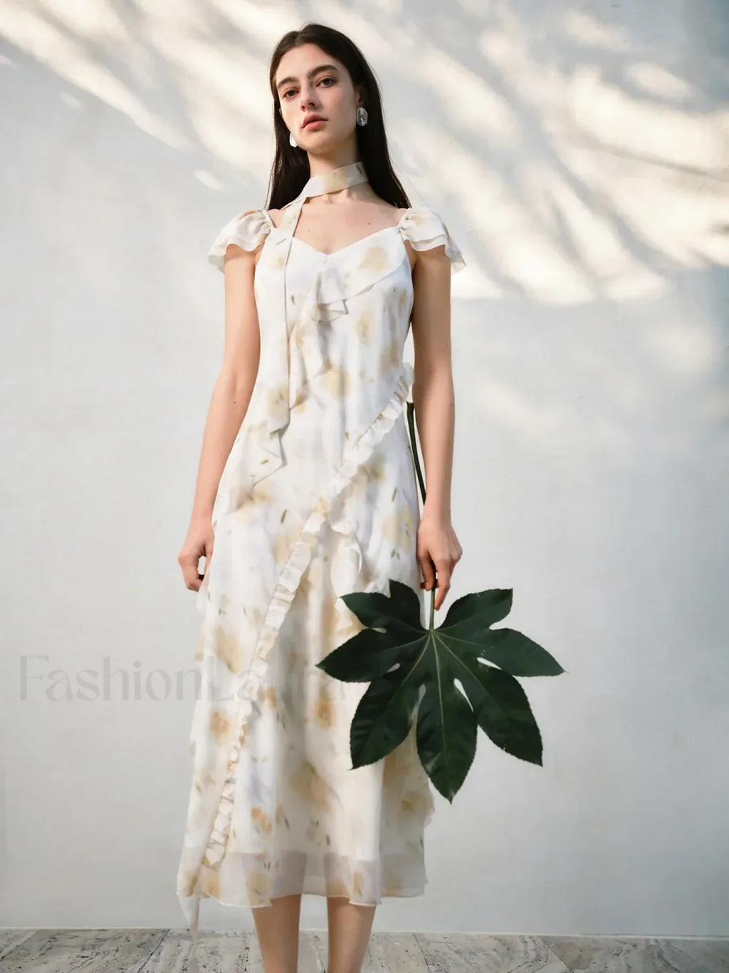 Chiffon Strappy Fly Floral Dress