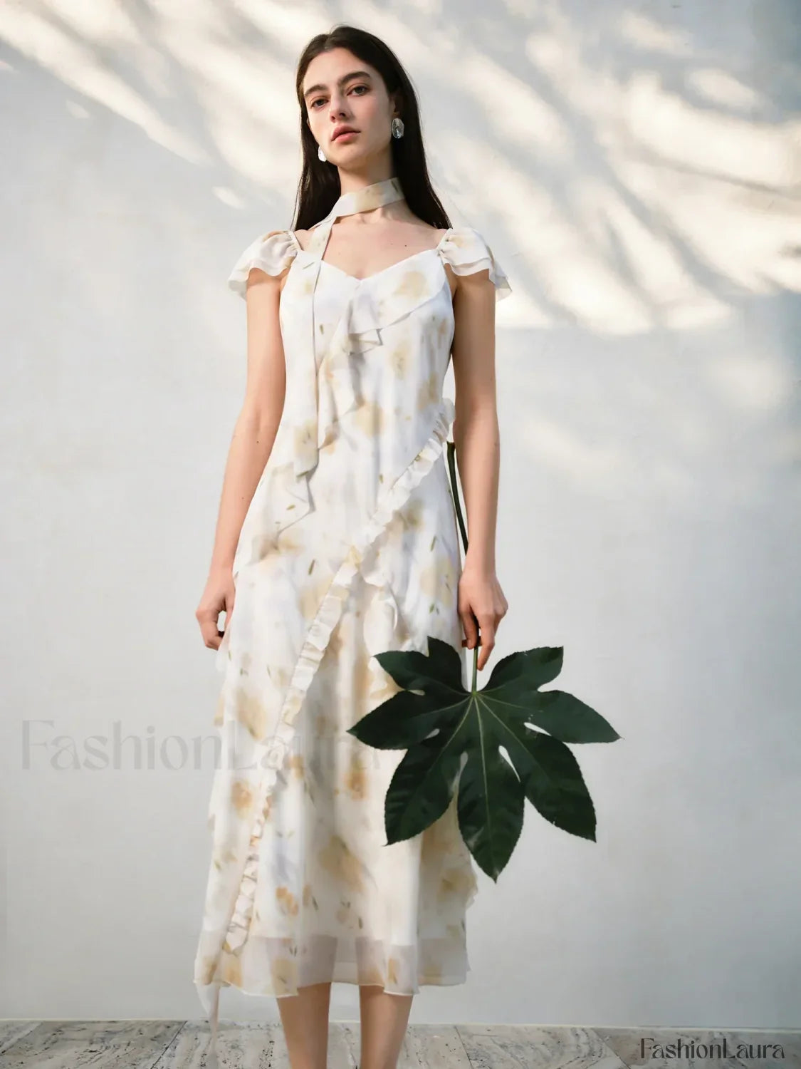 Chiffon Strappy Fly Floral Dress