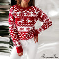 Christmas Cozy Cute Santa Head Print Comfortable Oversized Stylish Sweater