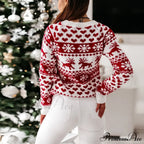 Christmas Cozy Cute Santa Head Print Comfortable Oversized Stylish Sweater