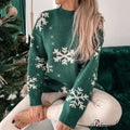 Christmas Cozy Snowflake Print Warm Thickened Stylish Comfortable Sweater