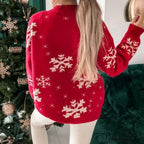 Christmas Cozy Snowflake Print Warm Thickened Stylish Comfortable Sweater