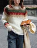 Christmas Red Thick Retro Lazy Wind Sweater