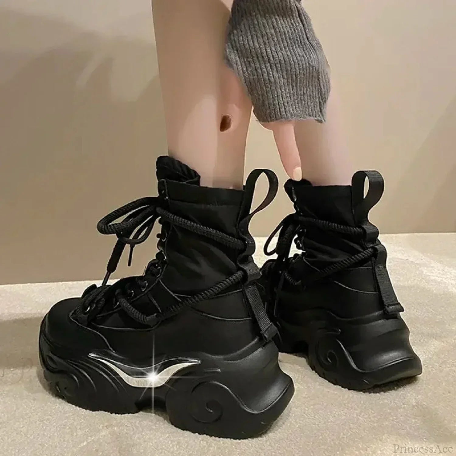 Chunky Elevated Lace Up Rebel Gothic Boot