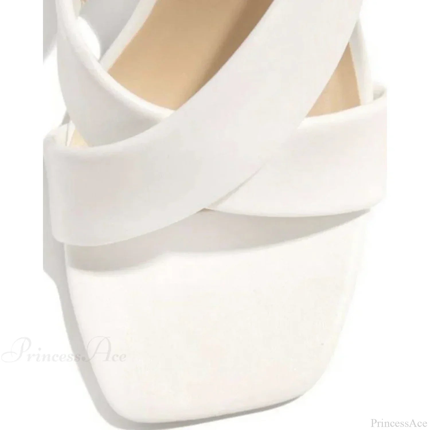 Cisscross High Heel Square Toe Pu Leather Sandals Summer Party Workwear Korean Style High Heel