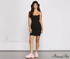 Classic Chic Scoop Charming Neck Knit Mini Dress