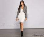 Classic Chic Scoop Charming Neck Knit Mini Dress