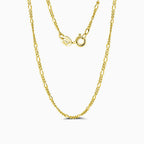 Sterling Silver Polished Figaro Chain Necklace