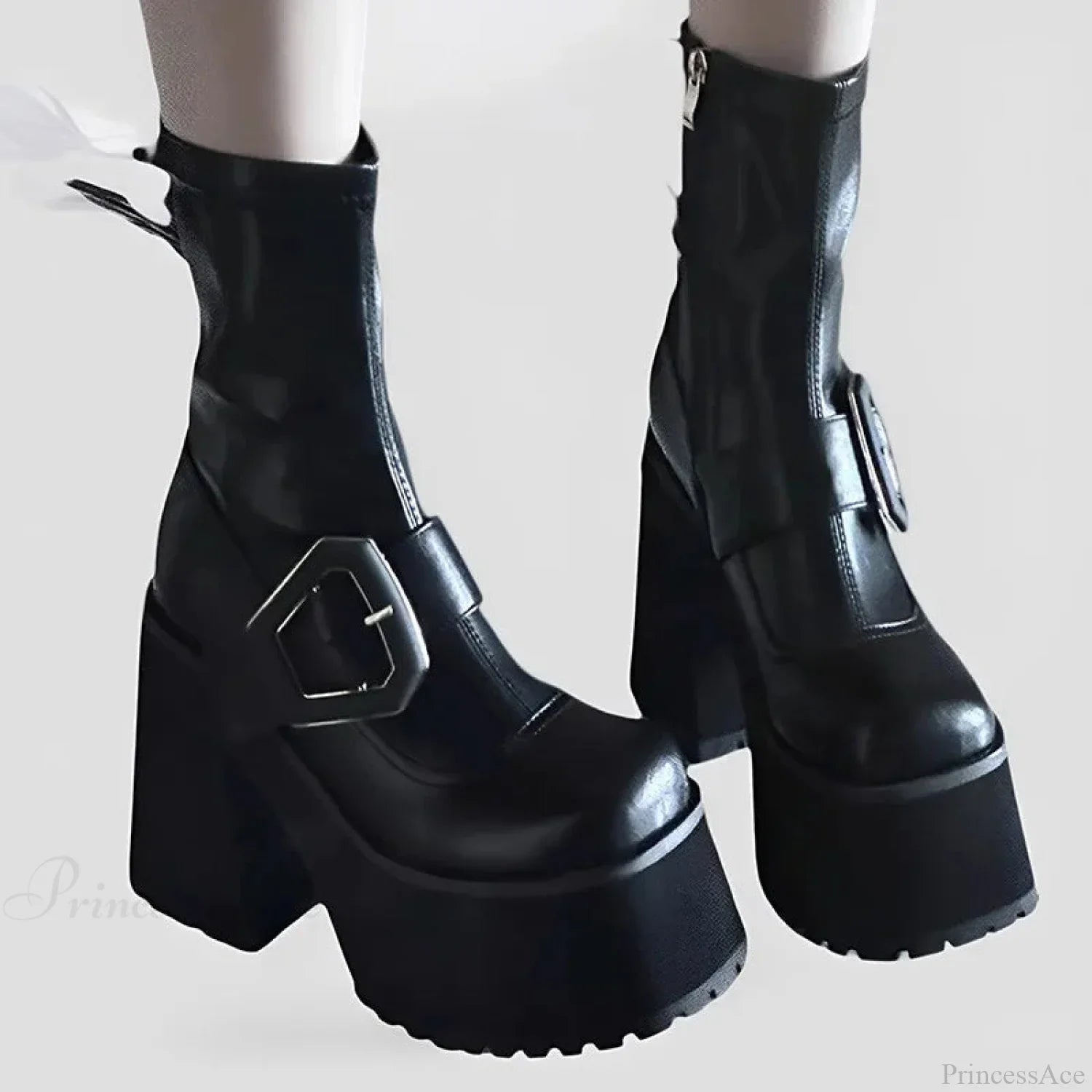 Cold Tall Heeled Dark Chelsea Shoe