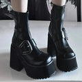 Cold Tall Heeled Dark Chelsea Shoe