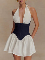 Colette Halter Patchwork Mini Dress
