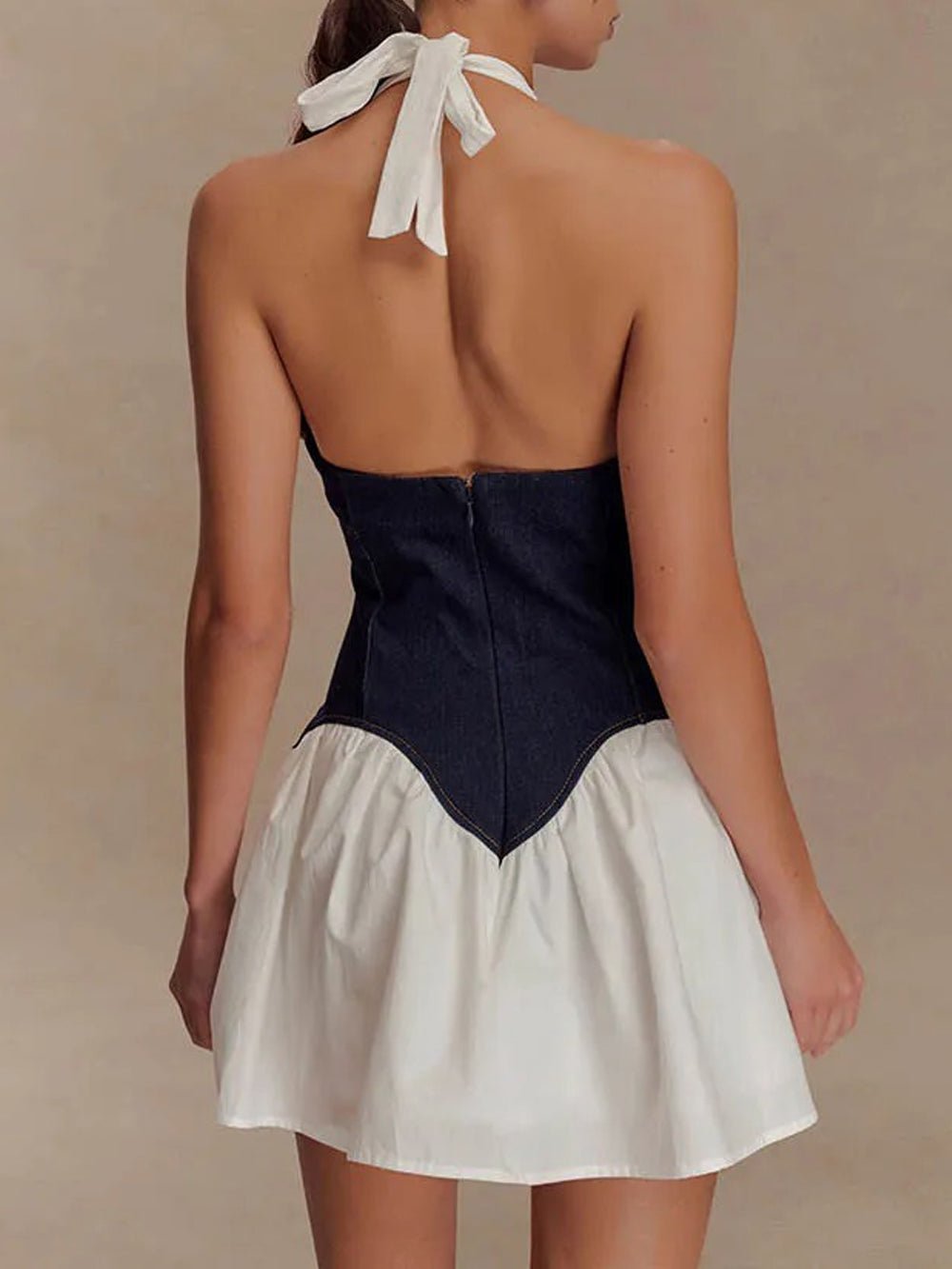 Colette Halter Patchwork Mini Dress