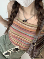 Color Block Graceful Striped Knit Sweater