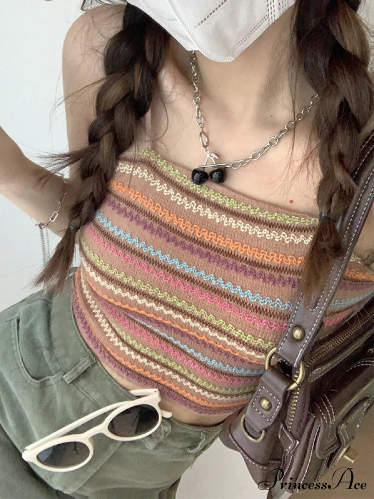 Color Block Graceful Striped Knit Sweater