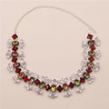 Candy Shaped Crystal Choker Necklace - Silver