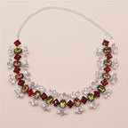 Candy Shaped Crystal Choker Necklace - Silver
