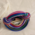 Colourful Rainbow Noodles Shaped Luxury Designer Women Handbag Clutch