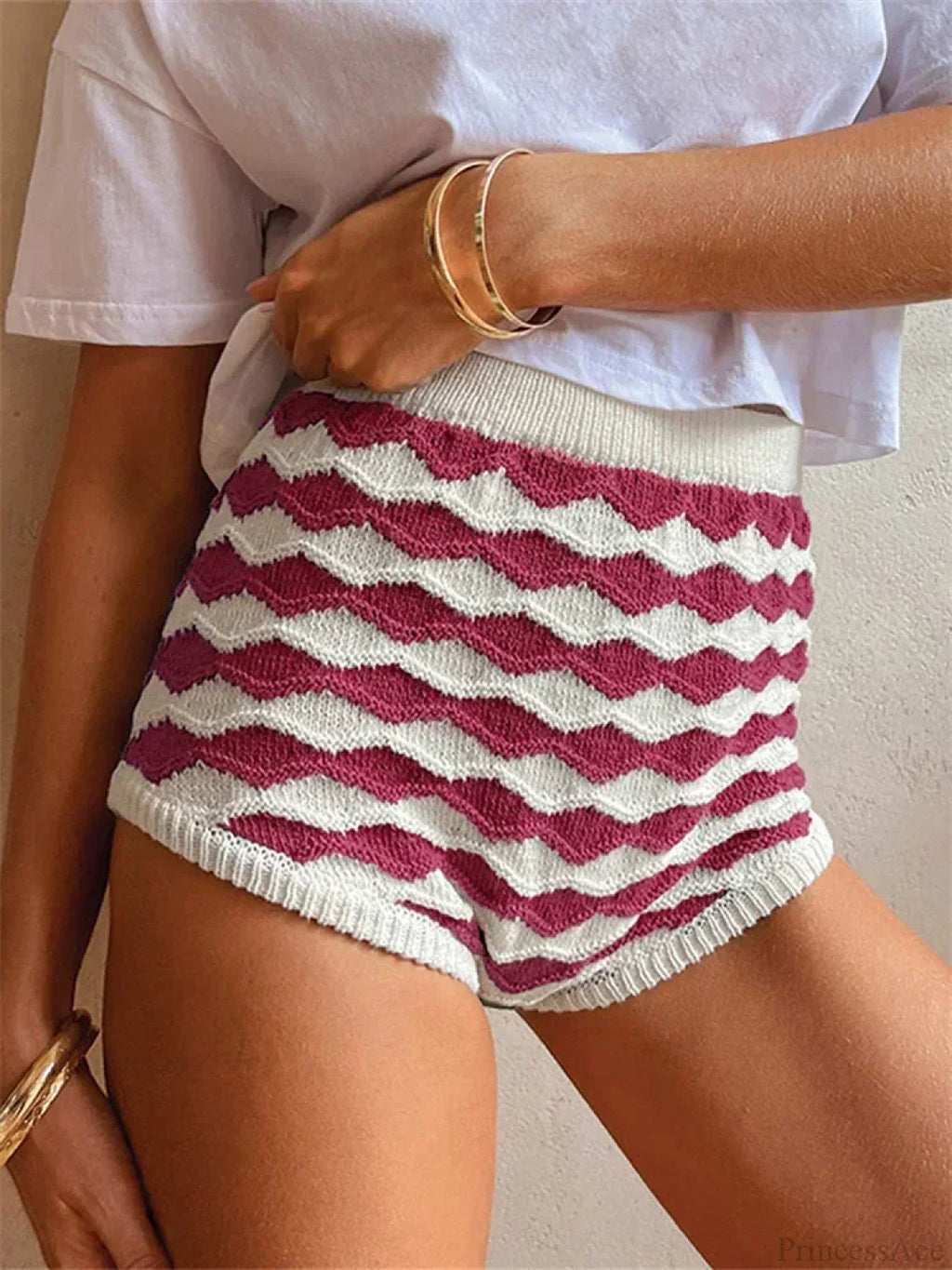 Contrast Color Knit Lounge Short