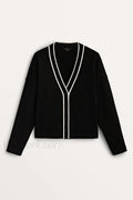 Contrast Knit College Cardigan