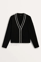 Contrast Knit College Cardigan
