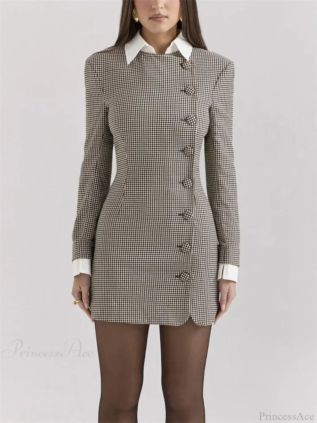 Contrast Lapel Cardigan Mini Dress