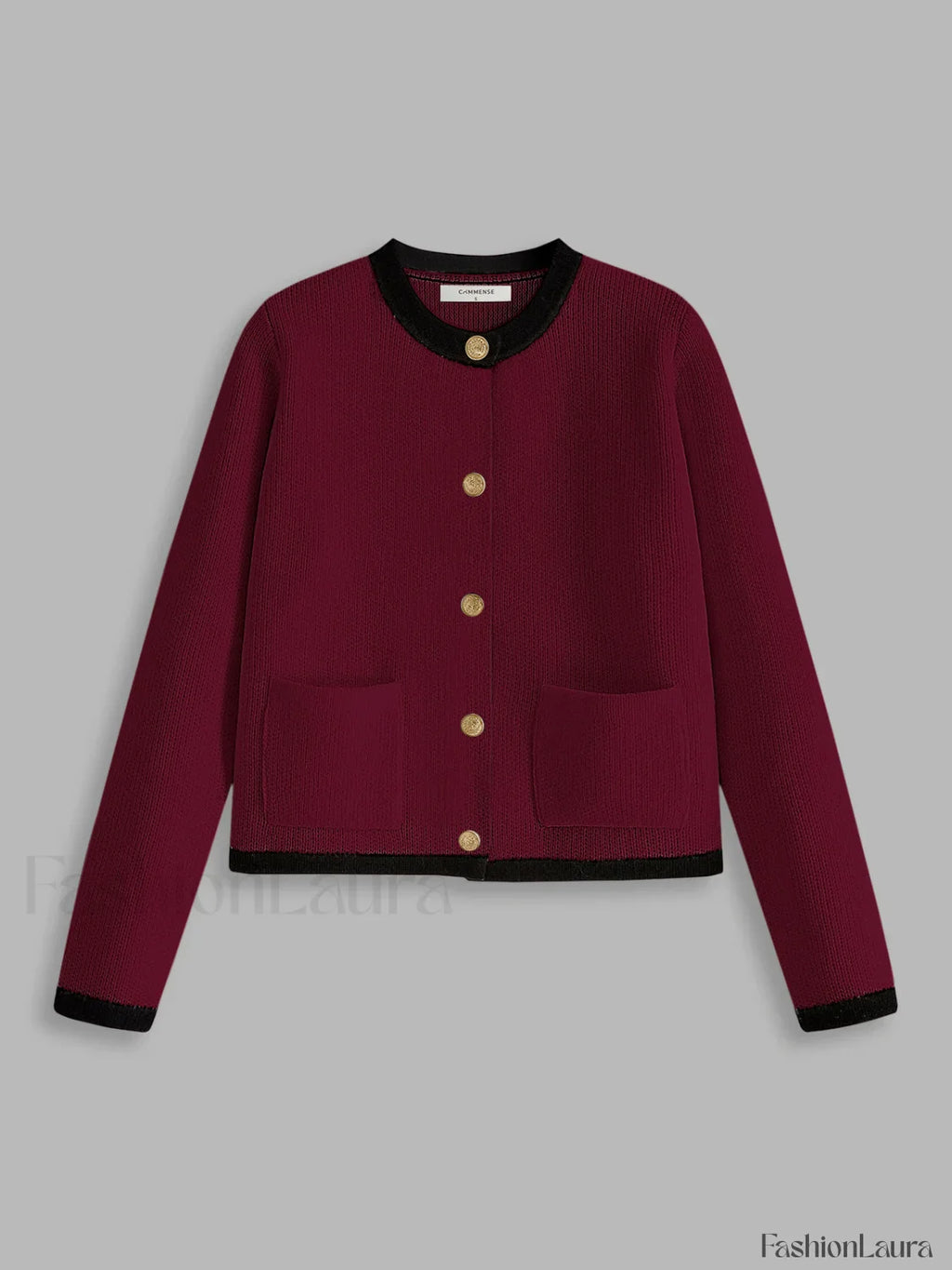 Contrast Trim Jersey Cardigan