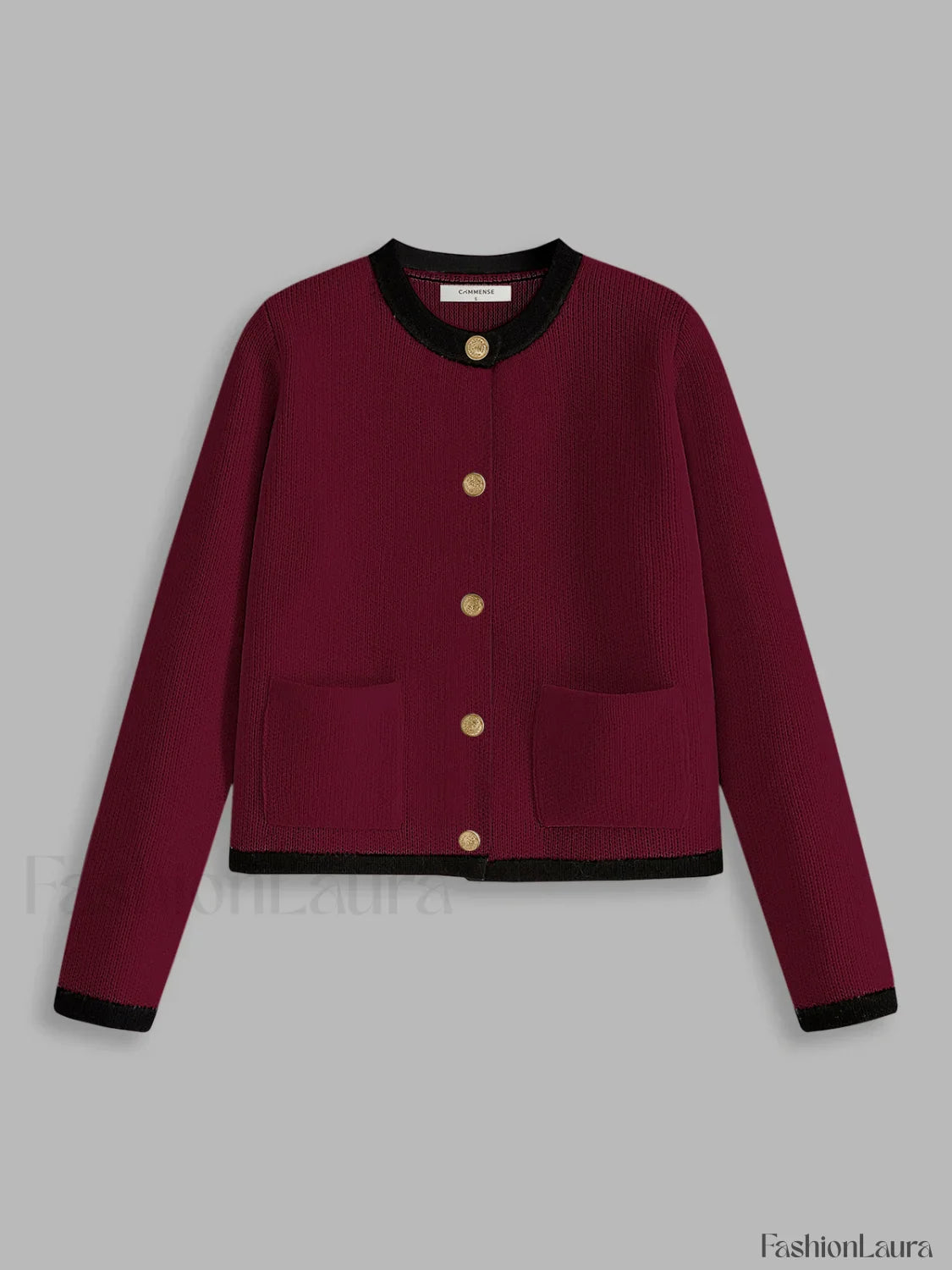 Contrast Trim Jersey Cardigan