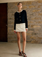 Contrast Trim Jersey Cardigan