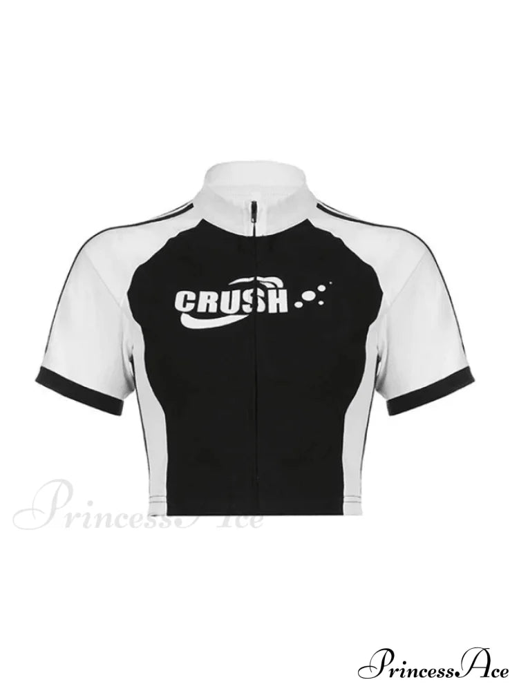 Contrasting Trim Graceful Vintage Crop Top