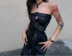 Cool PU Leather Maxi Slit Skirt