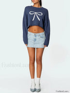 Coquette Solid Bodycon Denim Skirt