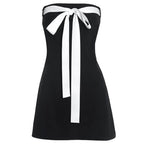 Coquette Aesthetic Bow Mini Dress