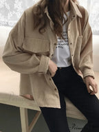 Coral Velvet Graceful Open Front Coat