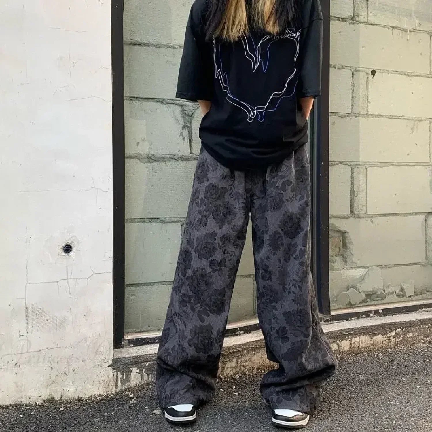Corduroy Vintage Print High Waist Jogger Pant