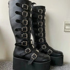 Costume Tall Heel Elevated Gothic Clasp Shoe