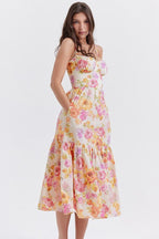 Guadalupe Premium Flared Midi Dress with Print Chic Silhouette Collection