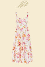 Yvonne Timeless Flared Midi Dress with Print Statement Occasion Edit