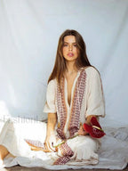 Cotton Flare-Sleeve Boho Dress