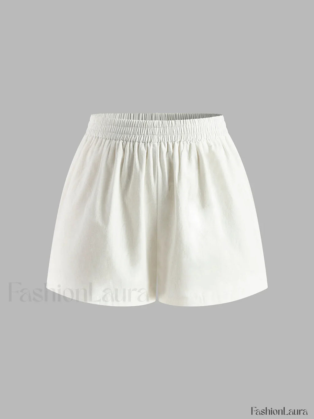 Cotton & Linen Backless Halter Top With Shorts Set