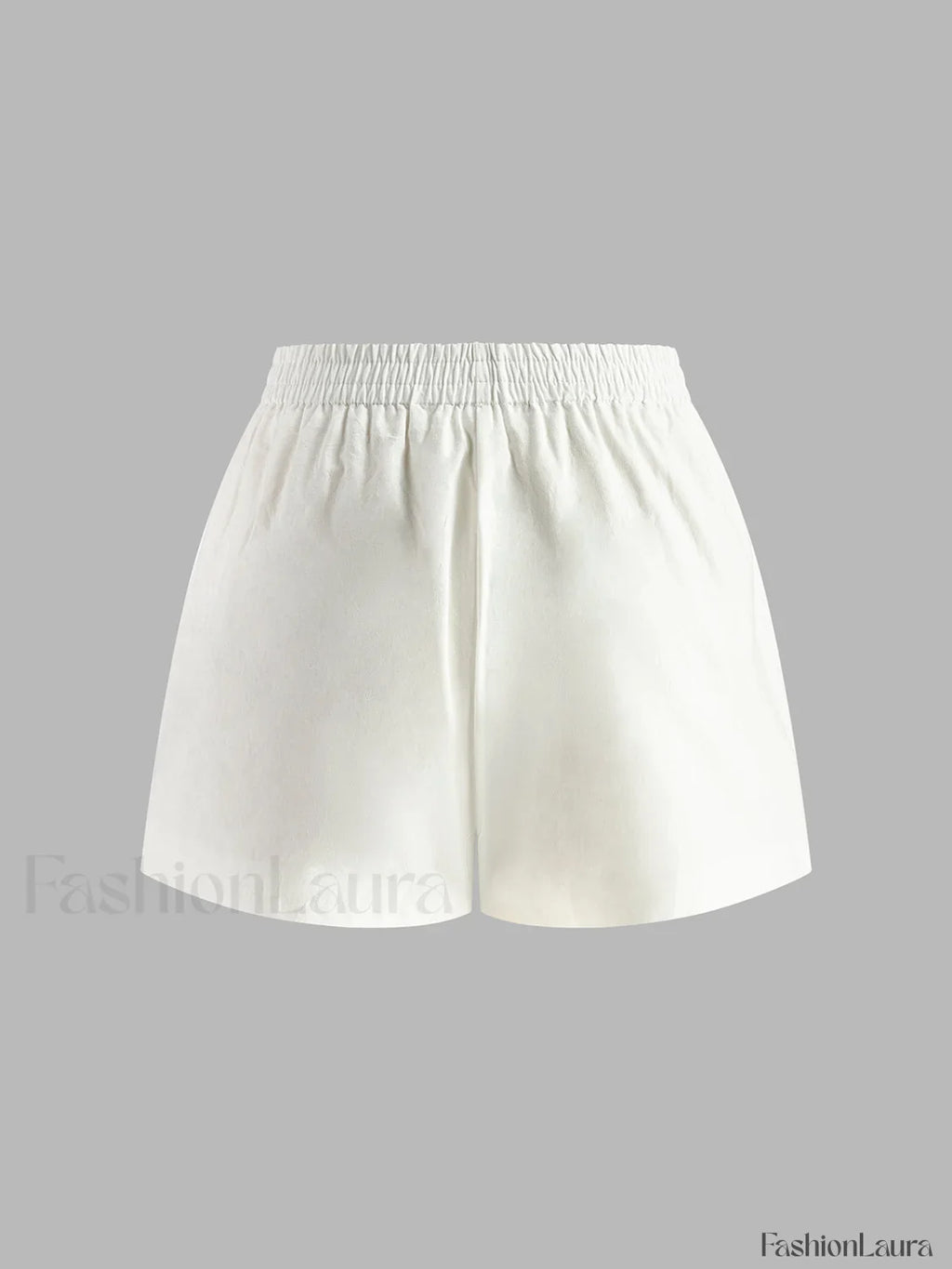 Cotton & Linen Backless Halter Top With Shorts Set