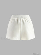Cotton & Linen Backless Halter Top With Shorts Set
