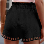 Cotton Linen HolLow-Out Beach Short