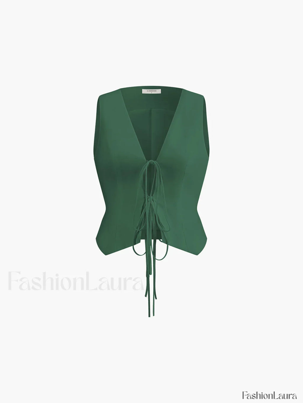 Cotton & Linen Tie-Detail Vest