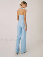Cotton & Linen Vest With Straight Leg Pants Set
