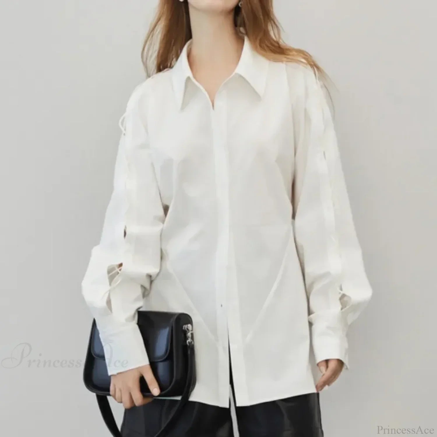 Cotton Long Sleeve Button Up Casual Office Blouse