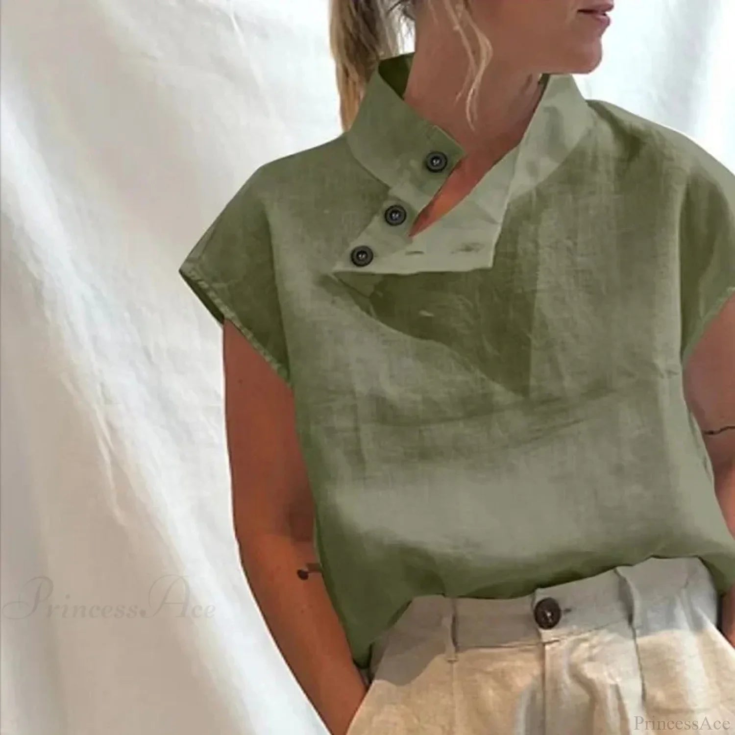 Cotton Loose White Blouse Summer Blouse